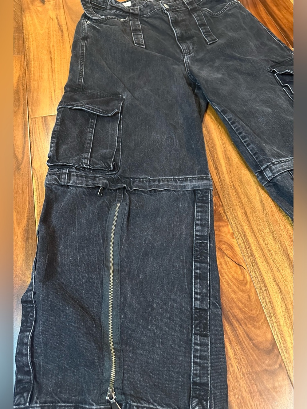 ZARA Detachable Cargo Denim Jeans - Picture 7 of 11